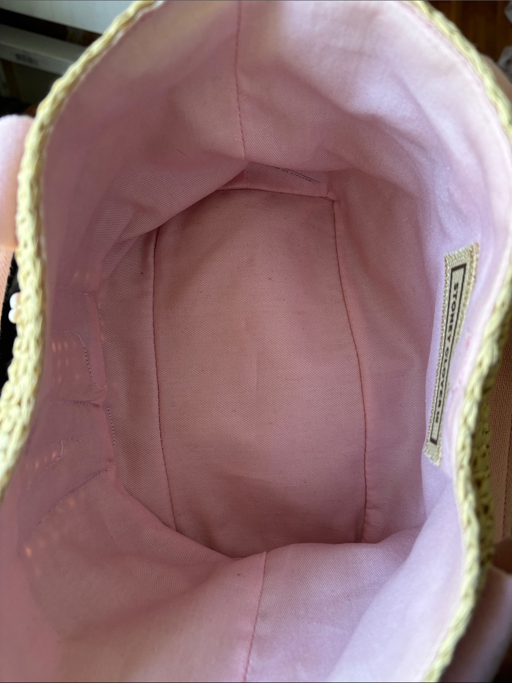Stoney Clover Small Pink Raffia Straw Tote - Picture 3 of 10